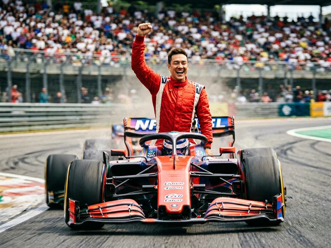 F1夺冠冲线瞬间塞恩斯